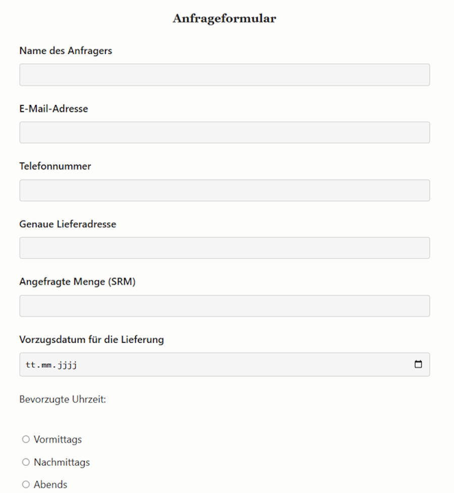 Lieferung nach Hause